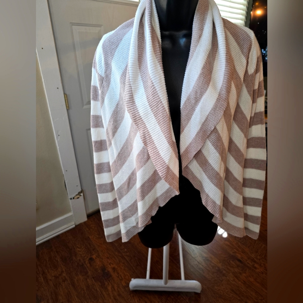 Express cardigan Brown/white striped